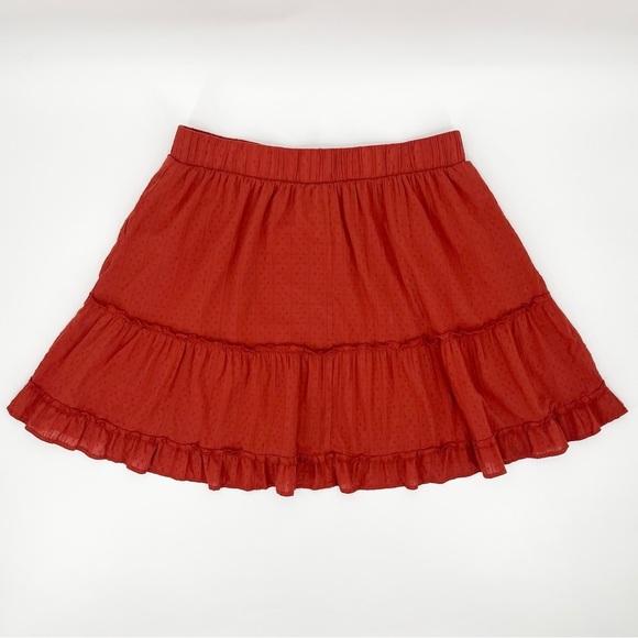 Torrid Orange Cotton Clip Dot Ruffled Tiered Mini Skater Skirt w/Pockets 1X - Picture 5 of 10